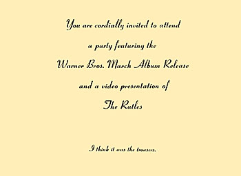 You are invited to the Warner Bros March Release including a video presentation of The Rutles